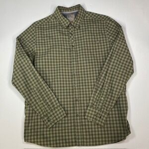 5.11 Tactical Men's Long Sleeve Gingham Button‎ Up Shirt Medium Green Brown